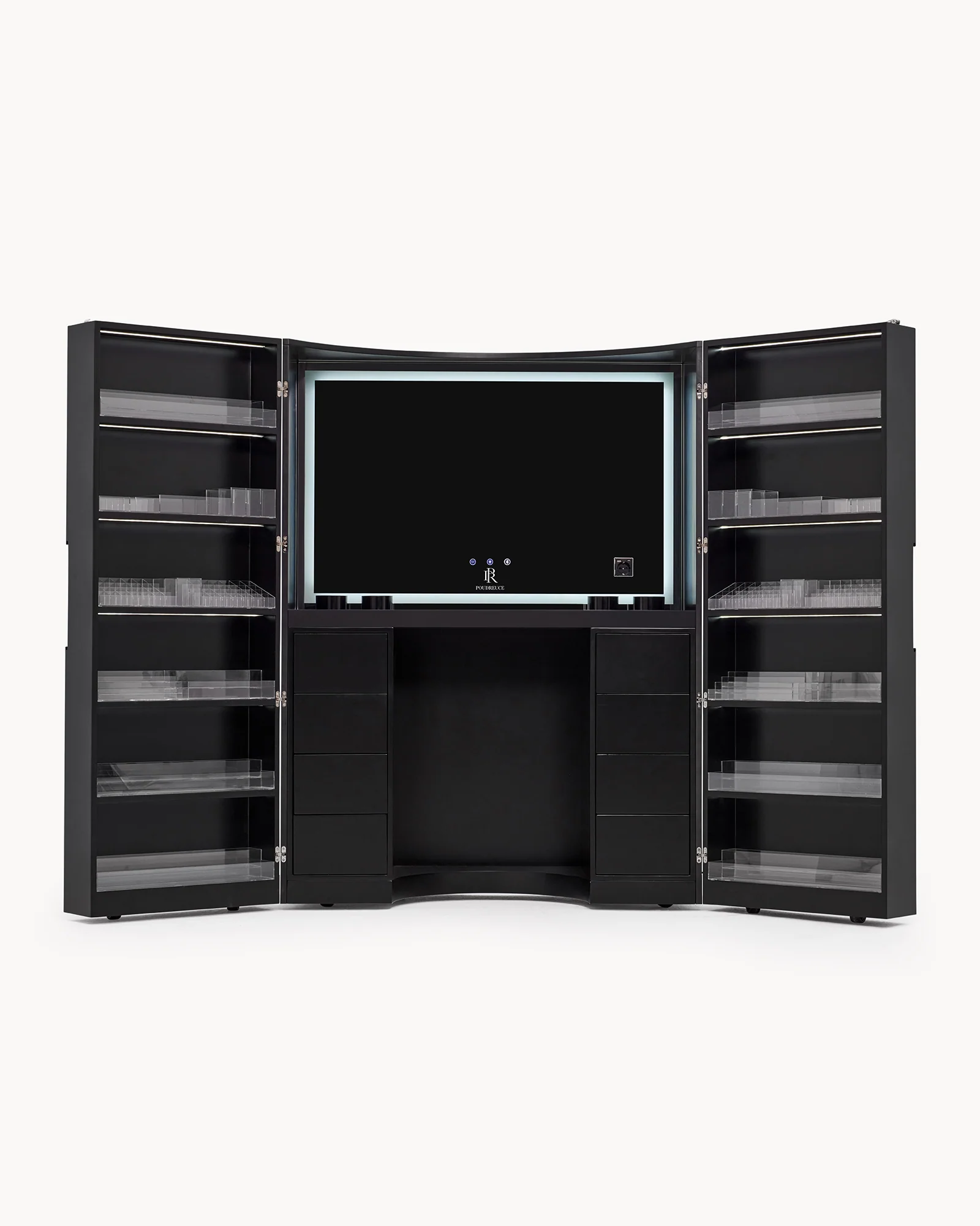 The Lounge Matte Black – Sminkebord med gjennomgående LED-belysning